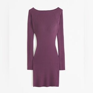 NWT Abercrombie & Fitch Long-Sleeve Slash Mini Sweater Dress SIZE M